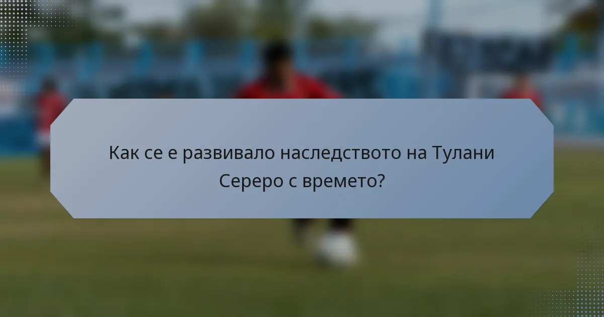Как се е развивало наследството на Тулани Сереро с времето?