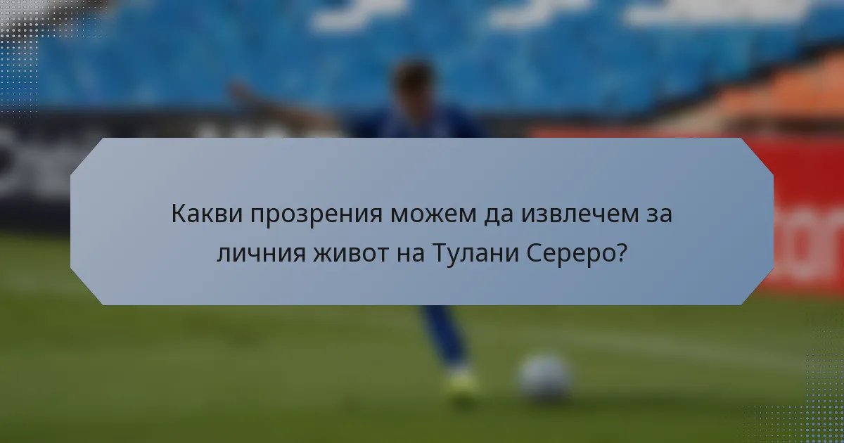 Какви прозрения можем да извлечем за личния живот на Тулани Сереро?