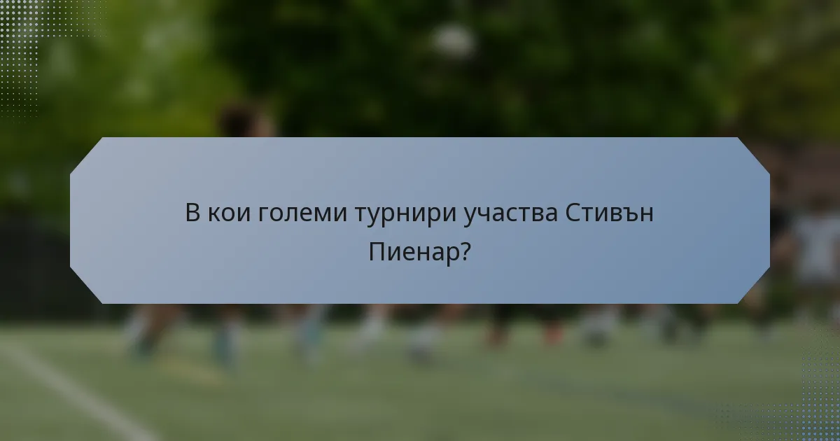 В кои големи турнири участва Стивън Пиенар?